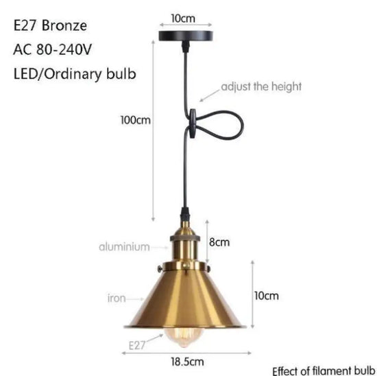 Suspension Led Industrielle Métal Coloré Bronze / A Luminaire Chambre