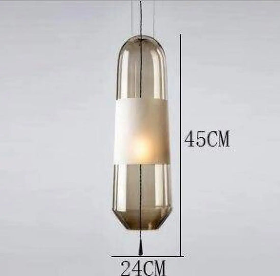 Suspension Led Loft Verre Coloré Design B - Cognac / Froide Luminaire Chambre