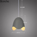 Suspension Led Macaron Œuf Ouvert Gris Luminaire Chambre