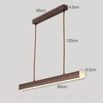 Suspension Led Moderne Bois Imitation 80Cm Luminaire Chambre