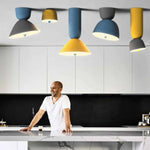 Suspension Led Moderne Jaune Métallique Luminaire Chambre