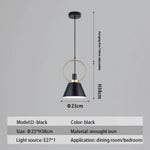 Suspension Led Nordique Métal Haston D - Noir / Chaude Luminaire Chambre