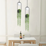 Suspension Led Ovale Métal Noir Moderne Luminaire Chambre