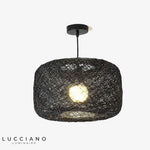 Suspension Led Rotin Avec Abat-Jour Coloré Luminaire Chambre