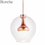 Suspension Led Verre Arrondi Glass Rose Gold / Froide Luminaire Chambre