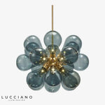 Suspension Led Verre Coloré Glass Bleu / Froide Luminaire Chambre