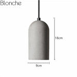 Suspension Led Vintage En Ciment Arrondi Luminaire Cuivre