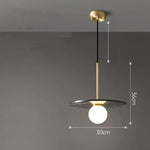 Suspension Marbre Gianna Abat-Jour Plat Noir - 30Cm Luminaire Chambre