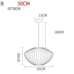 Suspension Papier Style Japonais Moderne B - 50Cm Luminaire Chambre
