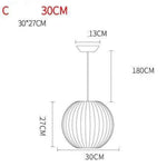 Suspension Papier Style Japonais Moderne C - 30Cm Luminaire Chambre