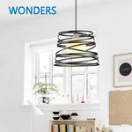 Suspension Spirales Noires Irrégulières Luminaire Chambre