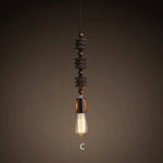 Suspension Vintage Bois Ampoule Edison C Luminaire Chambre