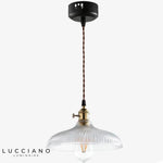 Suspension Vintage Verre Base Dorée Luminaire Chambre