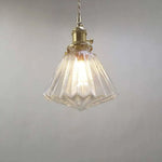 Suspension Vintage Verre Et Laiton Luminaire Chambre