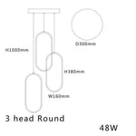 Suspensions Led Ovales Design 3 Lampes - 30Cm / Noir Froide Luminaire Chambre