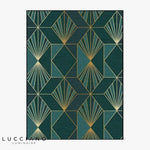 Tapis Géométrique Vintage Luxe Rectangulaire Luminaire Doré