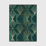 Tapis Géométrique Vintage Luxe Rectangulaire Luminaire Doré
