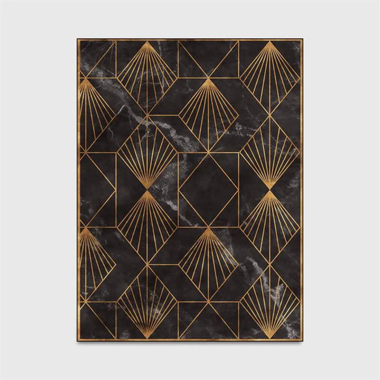Tapis Vintage Géométrique Luxury Floor Luminaire Doré