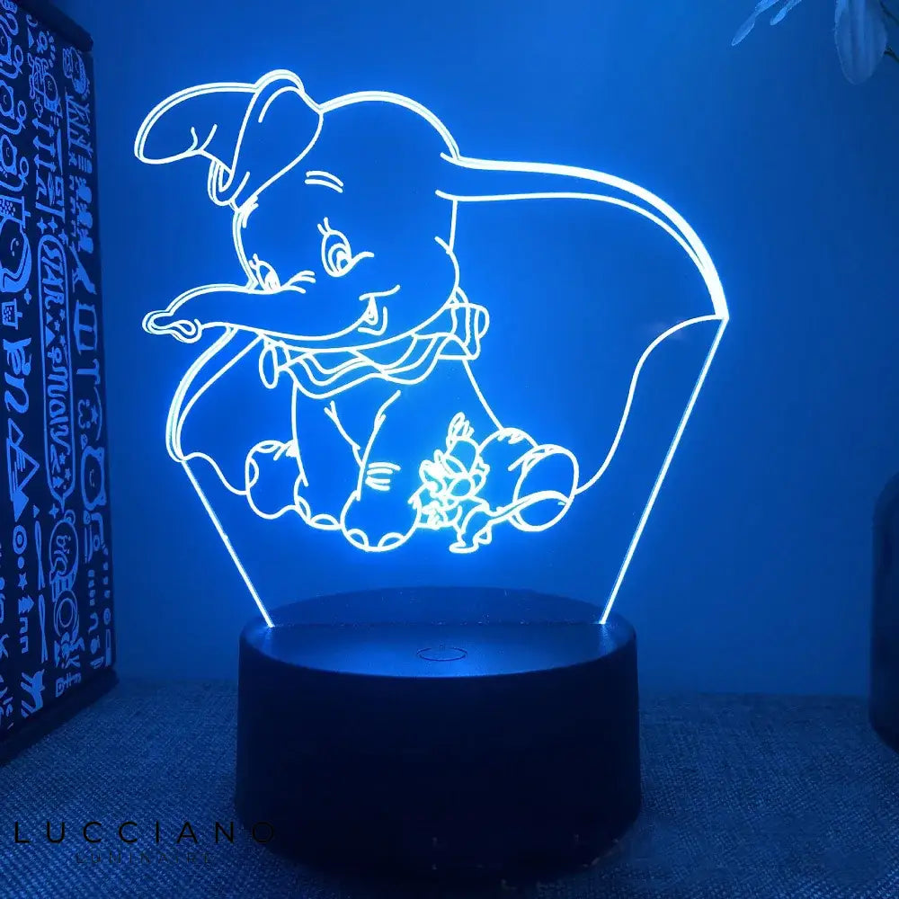 Veilleuse 3D de dessin animé Dumbo de Disney