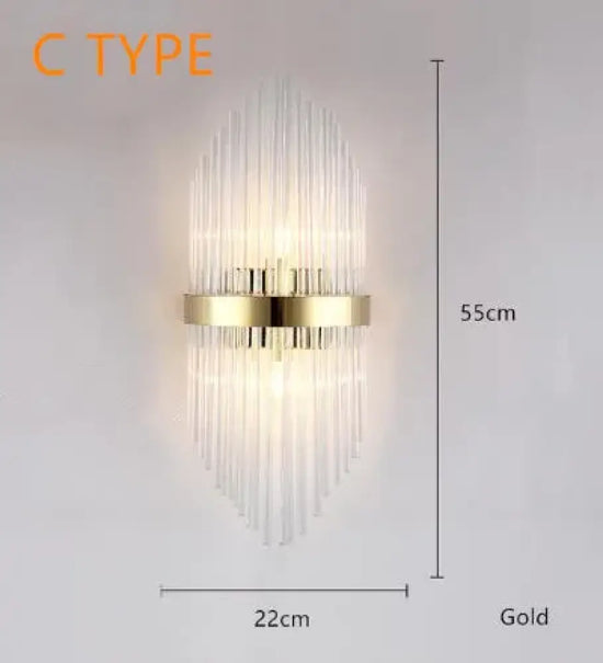 Voici Le Titre Transformé: Applique Murale En Cristal Élégante Design Contemporain Or Type C /