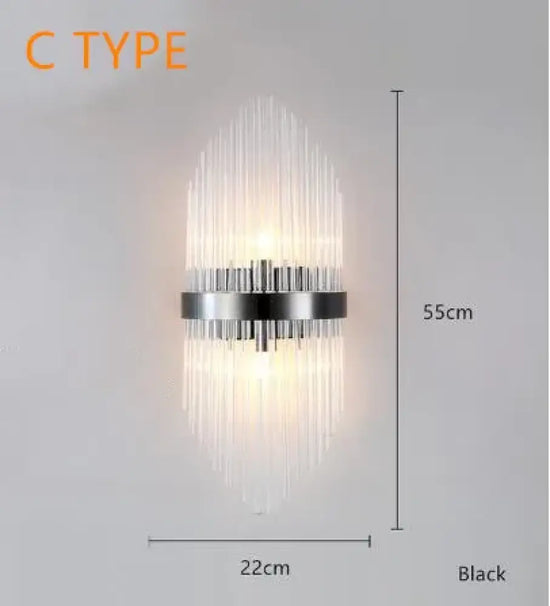 Voici Le Titre Transformé: Applique Murale En Cristal Élégante Design Contemporain Type C Noir /